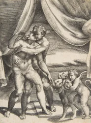 Pluton i Prozerpina, z „Miłości bogów”, ca. 1531-76.