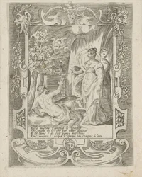 Tantalus rozmawia z Dianą Miłość, gniew i zazdrość Juno (tytuł serii) Amori sdegni et gielosie di Giunone (tytuł serii)