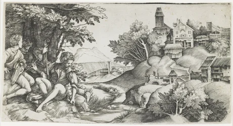 Pasterze w pejzażu, ok. godz. 1517-1518