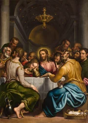 Kaplica Sakramentu SS, II przęsło strona północna, Giulio Campi, Ostatnia Wieczerza 1569
