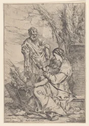 Święta Rodzina z Dziewicą czytającą księgę, 1640-60.