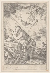 Pokutująca św. Maria Magdalena klęcząca przed czaszką i kośćmi, 1640-60.