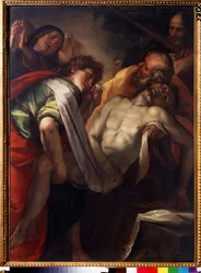 „La mise au tombeau” (Złożenie do grobu Chrystusa) Obraz Giulio Cesare procaccini (1574-1625) około 1620 Muzeum Puszkina w Moskwie
