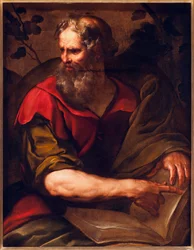 Przedstawienie apostoła świętego Szymona Gorliwego (lub świętego Szymona Kananejczyka) (Apostoł Szymon Gorliwy), obraz Giulia Cesare Procacciniego (1574-1625)