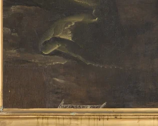 Sygnatura, detal, Matka Boża z Dzieciątkiem i św Firmus i św Rusticus (detal 3704245)