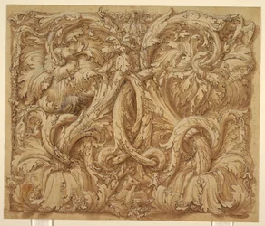 Projekt dla Acanthus Rinceaux ze zwierzętami i ptakami