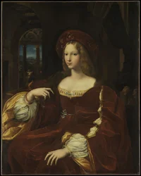 Portret Doñy Isabel de Requesens y Enríquez de Cardona-Anglesola, ok. 1518 (olej na desce przeniesiony na płótno)
