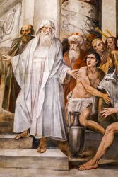 Numa Pompilius ustanawiający kult westalek (szczegół)