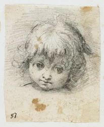 Portret dziecka (czarna kreda)