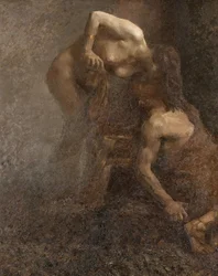 Luksusowy obraz Kleopatra autorstwa Giuseppe Amisani (1879-1941) Rozmiar 210x190 cm Mede Palazzo Comunale