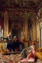 Poeta lub wiersze, Giuseppe Barbaglia (1841-1910), olej na płótnie, 74x52 cm