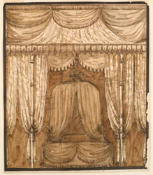 Rysunek, elewacja wnęki na łóżko, ok. 1790 r.
