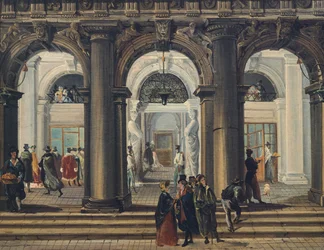 Wejście do Biblioteki Marciana w Wenecji, Giuseppe Bernardino Bison (1762-1844), Włochy
