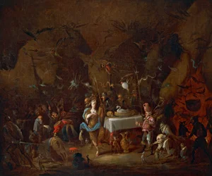 Spotkanie czarownic, Giuseppe Bernardino Bison (1762-1844), olej na płótnie, Włochy