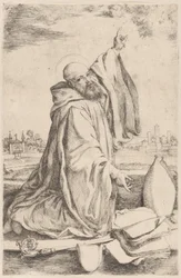 Święty biskup zakonu benedyktynów..., 1620-30.