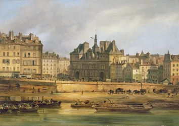 Hotel de Ville i nabrzeże, Paryż, 1828