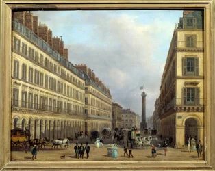Rue Castiglione w Paryżu w 1829 r. Obraz Giuseppe Canella (1788-1847)