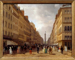 Widok rue de la Paix w Paryżu obraz Giuseppe Canelli (1788-1847) 1830 nd. 0,31x0,16 m Paryż, Musee Carnavalet - Widok na Rue de la Paix w Paryżu. Obraz Giuseppe Canelli (1788-1847)