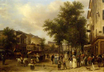 Widok na Boulevard Montmartre, Paryż [pokazujący Théâtre des Variétés i Passage des Panoramas].