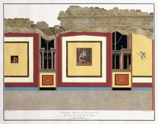 Większa część najdłuższej ściany atrium w Pompejach