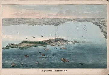 Panoramiczny widok na Kronsztad, 1853.