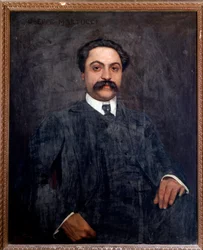 Portret Giuseppe Martucci (1856-1909) włoskiego kompozytora, dyrygenta, pianisty i pedagoga Malarstwo Giuseppe de Sanctis (1858-1924) 1904 Bolonia, miejskie muzeum muzyczne
