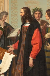 Dwór Ludovica il Moro, detal z Leonardem Da Vinci