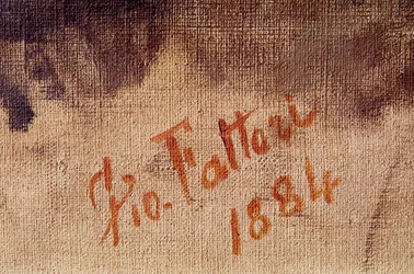 Autoportret w wieku 59 lat, fragment podpisu (olej na płótnie)