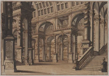 Monumentalna sala sklepiona z klatką schodową, druga ćw. XVIII w.