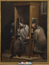 Święty Jan Nepomucen wysłuchuje spowiedzi królowej Czech, 1729-41