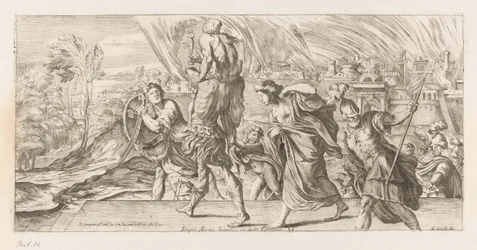 Aeneas vlucht met zijn familie uit Troje Uratowanie Eneasza z ramion wrogiego rodzica (tytuł na obiekcie) Omzwervingen van Aeneas (tytuł serii) L