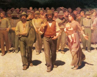 Czwarty stan, Giuseppe Pellizza da Volpedo, detal