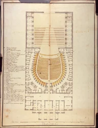 Oryginalny rysunek architektury wnętrz Teatro alla Scala