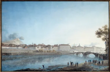 Wejście generała Napoleona Bonaparte (1769-1821) w Nicei, pierwszej kwaterze francuskiej, 28 marca 1796 Akwarela autorstwa Giuseppe Pietro Bagetti (1764-1831) 1796 Nd. 0,54x0,82 m Nicea, Muzeum Sztuki i Historii - Wejście generała Napoleona Bonaparte (17