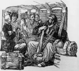 Tartarin w karetce dla Tartarin on the Alps, Alphonse Daudet, Mediolan