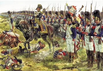Pierwsze Cesarstwo: bitwa pod Essling (lub bitwa pod Aspern) w maju 1809 między żołnierzami Wielkiej Armii Napoleona I dowodzonymi przez generała Dorsenne