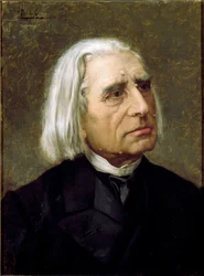 Portret węgierskiego kompozytora i pianisty Franciszka Liszta (1811-1886) namalowany przez Giuseppe Tivoli (1854-1925) Bolonia, Civico Museo Bibliografico Musicale