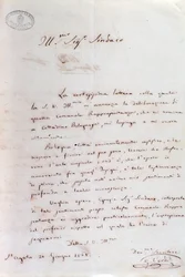 Odręczny list Giuseppe Verdiego do burmistrza Bolonii, gdy został honorowym obywatelem, 20 czerwca