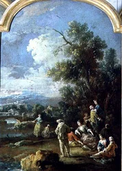 Pierrot i Pary (olej na płótnie)