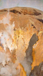 Fumarole z Wezuwiusza, ok. 1871, Giuseppe De Nittis (1846-1884), olej na płótnie, 305 x 18 cm