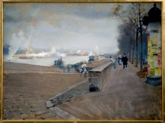 La Seine w Paryżu. Obraz Giuseppe Nittisa (1846-1884)