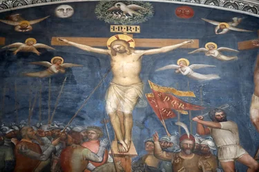 Baptysterium w Padwie. Freski sufitowe z XIV wieku autorstwa Giusto de Menabuoi. Padwa. Włochy. (foto)