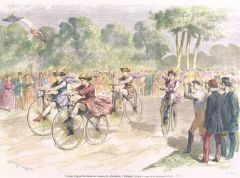 Oryginalne kostiumy na wyścig Velocipede w Bordeaux