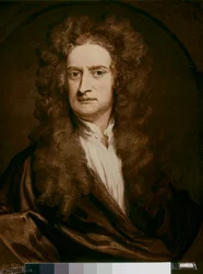 NEWTON Sir Isaac, angielski fizyk i matematyk: Portret (olej na płótnie)