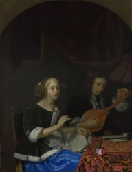 Śpiewająca kobieta i Mężczyzna z cytryną, ca. 1665-1667