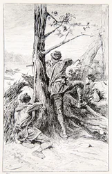 Ilustracja z „With Wolfe in Canada, czyli zwycięstwo na kontynencie” G.A. Henty, wyd. Blackie and Son Ltd., 1887