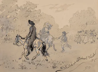 Szkic w szkolnym przysmaku, 1895 (pióro, pędzel, tusz i toaleta na papierze)