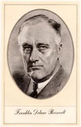 Franklin Delano Roosevelt, 32. prezydent Stanów Zjednoczonych, połowa XX wieku.