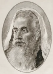 Izajasz, prorok żydowski z VIII wieku p.n.e., z Żywych biografii przywódców religijnych