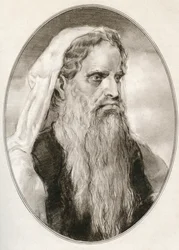 Mojżesz, prorok w religiach Abrahamowych, przywódca Izraelitów i prawodawca, z Żywych biografii przywódców religijnych